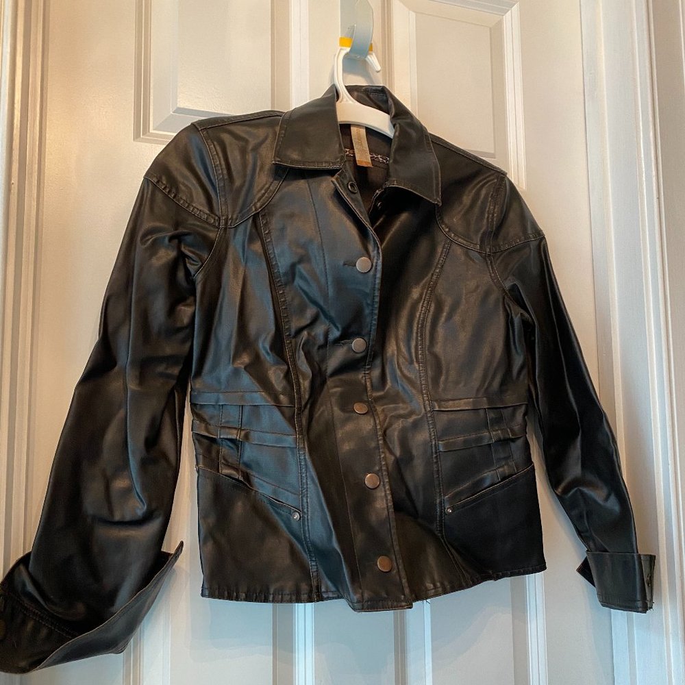 No Boundaries Faux Leather Jacket Sz. S